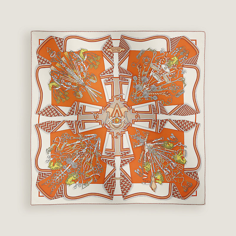 *HERMES* シルクスカーフ 70 Bouquets Sellier カレ bouquets-sellier-scarf-70--